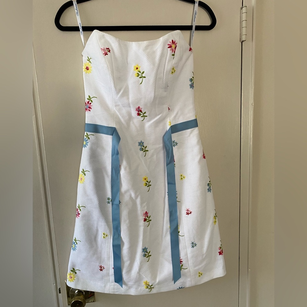 Never worn, original early 2000’s Shoshanna Strapless Dress